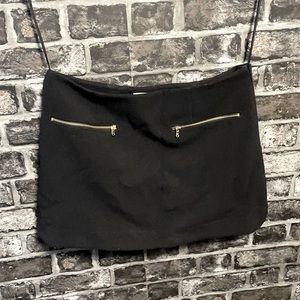 Rachel Roy black mini skirt with gold zippers